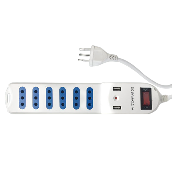 ALARGADOR MULTIPLE DOBLE TOMA USB 1.5 M