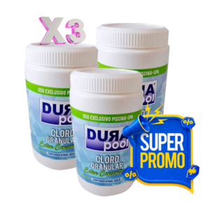 (PROMOCION EN OFERTA) DURA POOL CLORO GRANULAR 1KG X 3