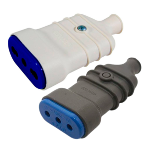 enchufe blanco negro ENCHUFE HEMBRA BLANCO - NEGRO