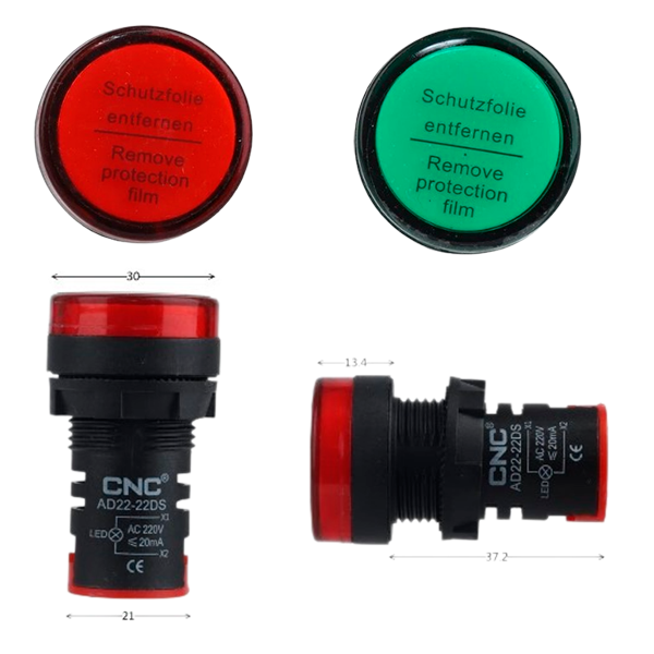 LUZ PILOTO 220V - 22 Y 16 MM