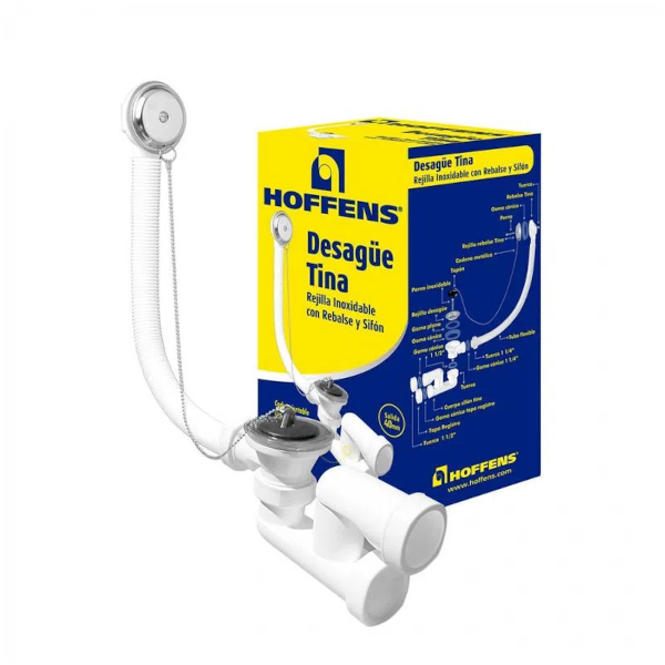 desague tina 2 DESAGUE TINA 1 1/2 CON REBALSE Y SIFON